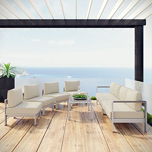 Sybil 7 Piece Outdoor Patio Sectional Sofa Set - living-essentials